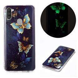 Golden Butterflies Noctilucent Soft TPU Back Cover for Samsung Galaxy A11