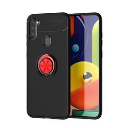 Auto Focus Invisible Ring Holder Soft Phone Case for Samsung Galaxy A11 - Black Red