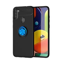 Auto Focus Invisible Ring Holder Soft Phone Case for Samsung Galaxy A11 - Black Blue
