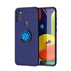 Auto Focus Invisible Ring Holder Soft Phone Case for Samsung Galaxy A11 - Blue