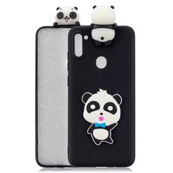 Red Bow Panda Soft 3D Climbing Doll Soft Case for Samsung Galaxy A11