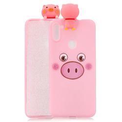 Small Pink Pig Soft 3D Climbing Doll Soft Case for Samsung Galaxy A11