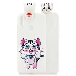 Cute Pink Kitten Soft 3D Climbing Doll Soft Case for Samsung Galaxy A11