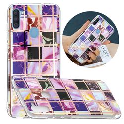 Square Puzzle Painted Marble Electroplating Protective Case for Samsung Galaxy A11