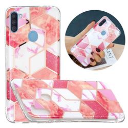 Cherry Glitter Painted Marble Electroplating Protective Case for Samsung Galaxy A11