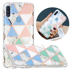 Fresh Triangle Painted Marble Electroplating Protective Case for Samsung Galaxy A11