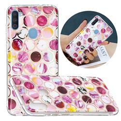 Round Puzzle Painted Marble Electroplating Protective Case for Samsung Galaxy A11