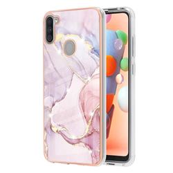 Dream Violet Electroplated Gold Frame 2.0 Thickness Plating Marble IMD Soft Back Cover for Samsung Galaxy A11