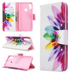 Seven-color Flowers Leather Wallet Case for Samsung Galaxy A11