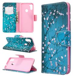 Blue Plum Leather Wallet Case for Samsung Galaxy A11