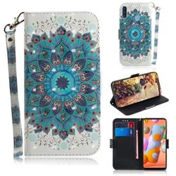 Peacock Mandala 3D Painted Leather Wallet Phone Case for Samsung Galaxy A11