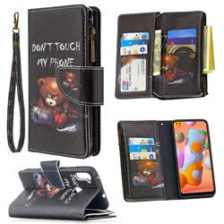 Chainsaw Bear Binfen Color BF03 Retro Zipper Leather Wallet Phone Case for Samsung Galaxy A11