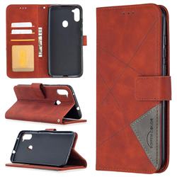 Binfen Color BF05 Prismatic Slim Wallet Flip Cover for Samsung Galaxy A11 - Brown