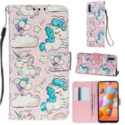 Angel Pony 3D Painted Leather Wallet Case for Samsung Galaxy A11