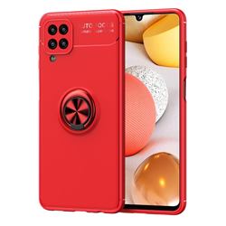 Auto Focus Invisible Ring Holder Soft Phone Case for Samsung Galaxy A12 - Red