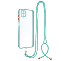 Necklace Cross-body Lanyard Strap Cord Phone Case Cover for Samsung Galaxy A12 - Blue