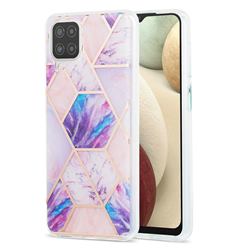 Purple Dream Marble Pattern Galvanized Electroplating Protective Case Cover for Samsung Galaxy A12