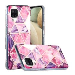 Purple Dream Triangle Painted Marble Electroplating Protective Case for Samsung Galaxy A12