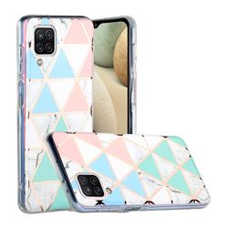 Fresh Triangle Painted Marble Electroplating Protective Case for Samsung Galaxy A12