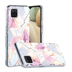 Purple and White Painted Marble Electroplating Protective Case for Samsung Galaxy A12