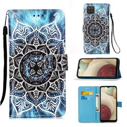 Underwater Mandala Matte Leather Wallet Phone Case for Samsung Galaxy A12