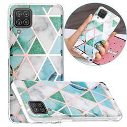 Green White Galvanized Rose Gold Marble Phone Back Cover for Samsung Galaxy A12