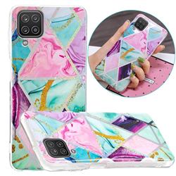 Triangular Marble Painted Galvanized Electroplating Soft Phone Case Cover for Samsung Galaxy A12