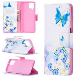 Butterflies Flowers Leather Wallet Case for Samsung Galaxy A12