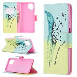 Feather Bird Leather Wallet Case for Samsung Galaxy A12
