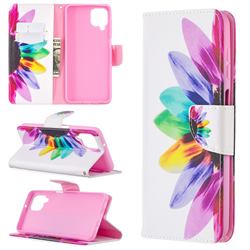 Seven-color Flowers Leather Wallet Case for Samsung Galaxy A12