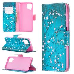 Blue Plum Leather Wallet Case for Samsung Galaxy A12