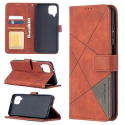 Binfen Color BF05 Prismatic Slim Wallet Flip Cover for Samsung Galaxy A12 - Brown