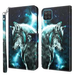 Snow Wolf 3D Painted Leather Wallet Case for Samsung Galaxy A12