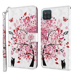 Tree and Cat 3D Painted Leather Wallet Case for Samsung Galaxy A12