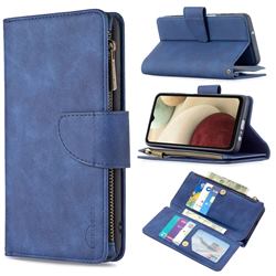 Binfen Color BF02 Sensory Buckle Zipper Multifunction Leather Phone Wallet for Samsung Galaxy A12 - Blue