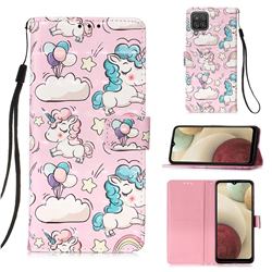 Angel Pony 3D Painted Leather Wallet Case for Samsung Galaxy A12