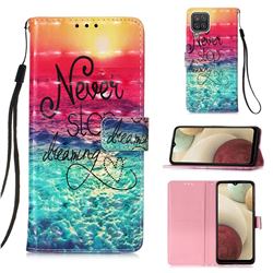 Colorful Dream Catcher 3D Painted Leather Wallet Case for Samsung Galaxy A12