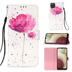 Watercolor 3D Painted Leather Wallet Case for Samsung Galaxy A12