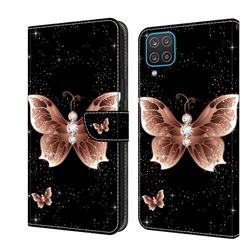 Black Diamond Butterfly Crystal PU Leather Protective Wallet Case Cover for Samsung Galaxy A12