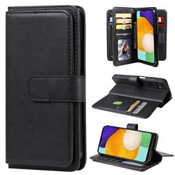 Multi-function Ten Card Slots and Photo Frame PU Leather Wallet Phone Case Cover for Samsung Galaxy A13 5G - Black