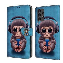 Cute Orangutan Crystal PU Leather Protective Wallet Case Cover for Samsung Galaxy A13 5G