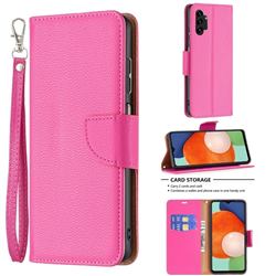 Classic Luxury Litchi Leather Phone Wallet Case for Samsung Galaxy A13 4G - Rose