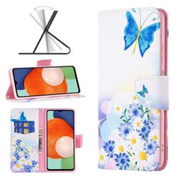 Butterflies Flowers Leather Wallet Case for Samsung Galaxy A13 4G
