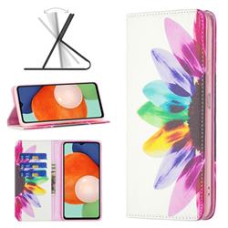 Sun Flower Slim Magnetic Attraction Wallet Flip Cover for Samsung Galaxy A13 4G