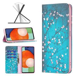 Plum Blossom Slim Magnetic Attraction Wallet Flip Cover for Samsung Galaxy A13 4G