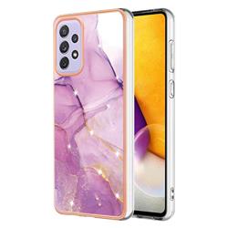 Dream Violet Electroplated Gold Frame 2.0 Thickness Plating Marble IMD Soft Back Cover for Samsung Galaxy A13 4G