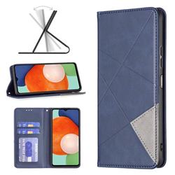Prismatic Slim Magnetic Sucking Stitching Wallet Flip Cover for Samsung Galaxy A13 4G - Blue