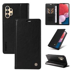 YIKATU Litchi Card Magnetic Automatic Suction Leather Flip Cover for Samsung Galaxy A13 4G - Black