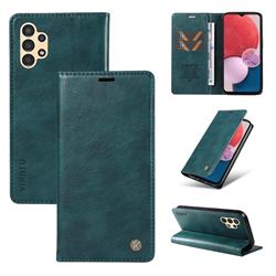 YIKATU Litchi Card Magnetic Automatic Suction Leather Flip Cover for Samsung Galaxy A13 4G - Dark Blue
