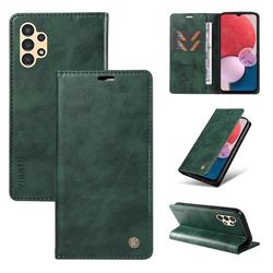 YIKATU Litchi Card Magnetic Automatic Suction Leather Flip Cover for Samsung Galaxy A13 4G - Green